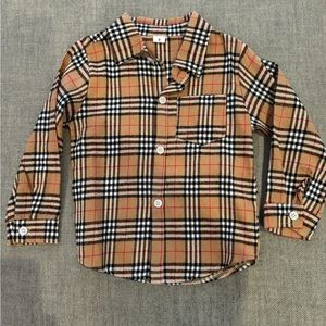 Honey Bean plaid shirt- size 4 button down.